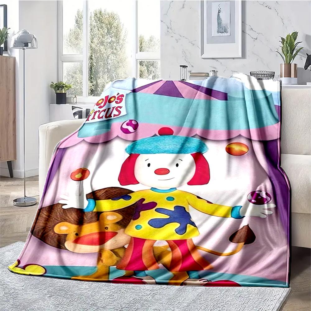 JoJo's Circus Theme Printed Blanket - Perfect for Couch, Bed, Travel & Outdoor Use | Machine Washable, Cozy & Durable.