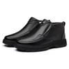 The first layer of cowhide wool snow cotton shoes men's shoes one pedal winter velvet high-top leather shoes to keep dad warm winter genuine leather