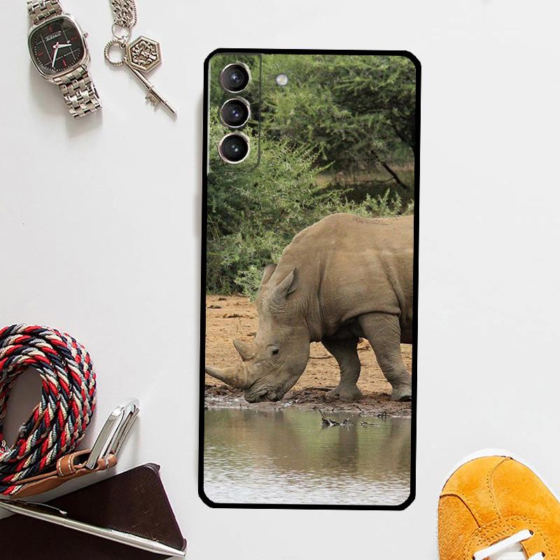Tier Nashorn Handyhülle für Samsung Galaxy S24 Ultra S22 Plus S20 S21 S23 FE Note 20 10 S8 S9 S10 Hülle