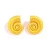 Salircon Gothic Creative Design Metal Conch Stud Earrings Punk Aesthetics Gold Color Earrings Women's Summer Beach Jewelry Gift