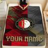 1PC Custom Name Feyenoord Patterned Flannel Blanket Suitable For All Seasons for Home Decor Warmth and Comfort Gifts Holiday Present_xia