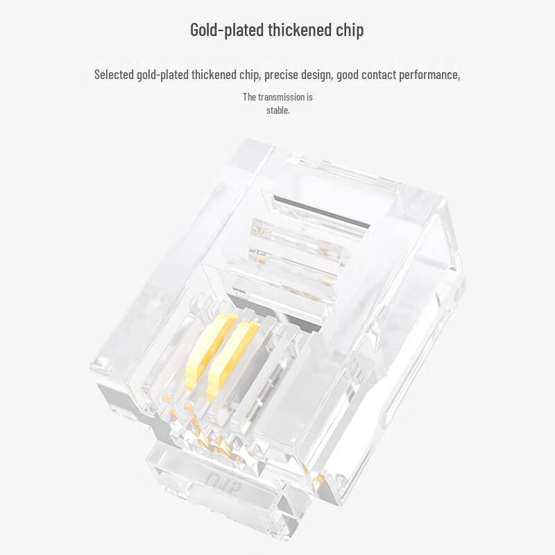 Chuanqin RJ11 Gold-Plated Phone Line Connectors (100 Pack)