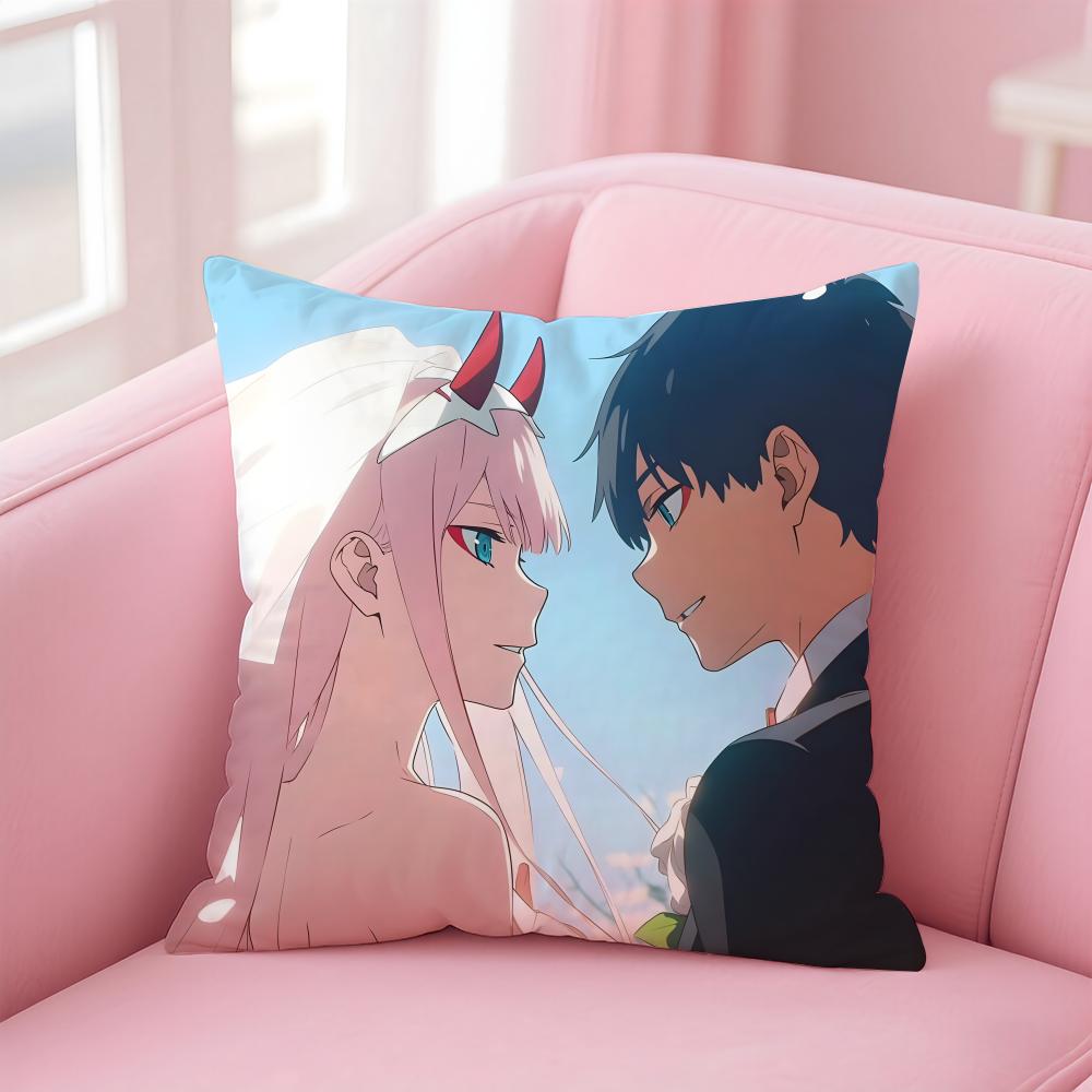D-DARLING in the F-FRANXX Anime Cushion Cover Home & Car Multi-Scene Pillow Cover - Reversible, Soft & Durable for Daily Use