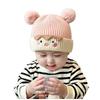 Baby hat autumn and winter cute hairball pullover hat infant knitted wool hat thickened ear protection trend