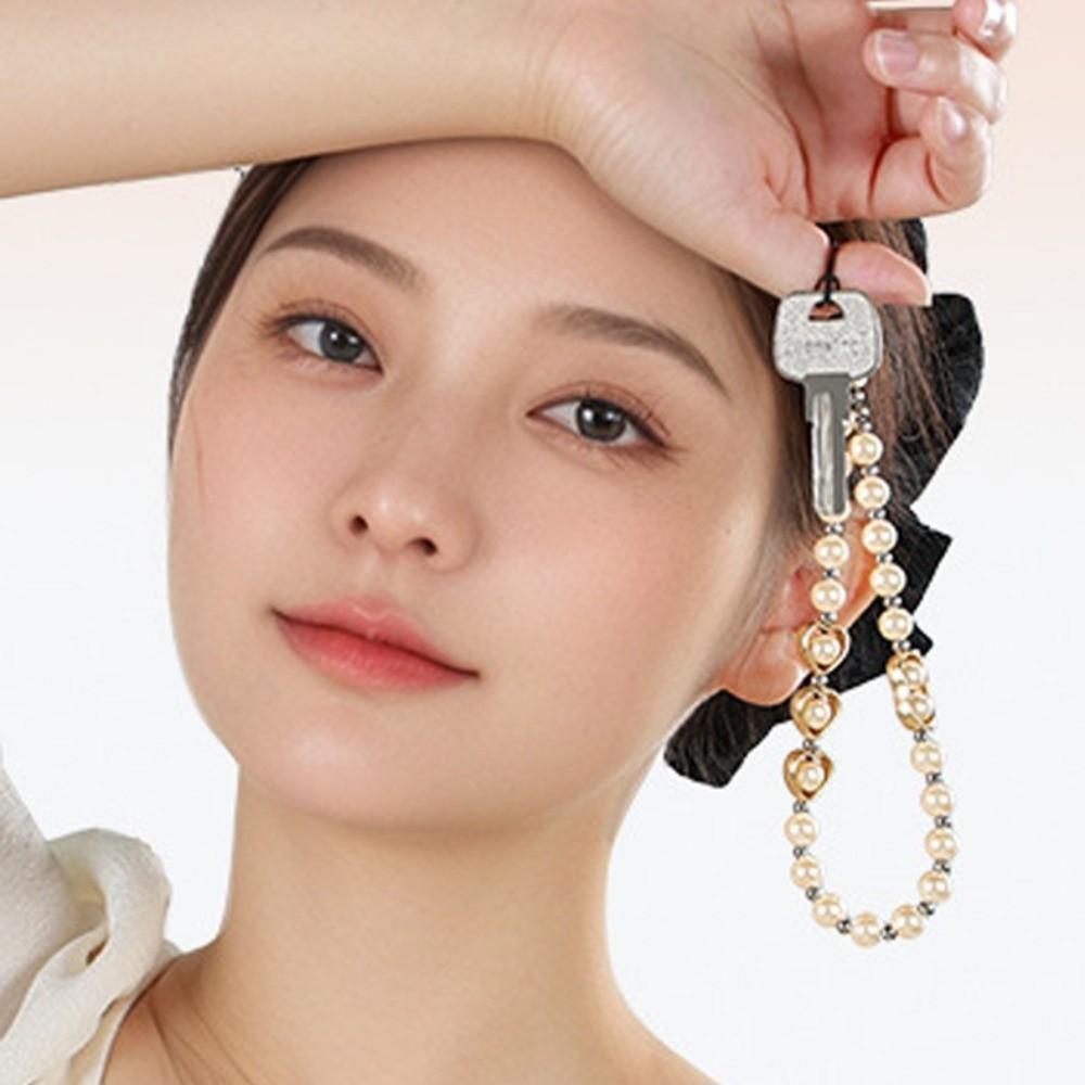 Cat Eye Pearl Phone Chain Wrist Strap Cellphone Charm Beaded Phone Lanyard  Phone Accessories