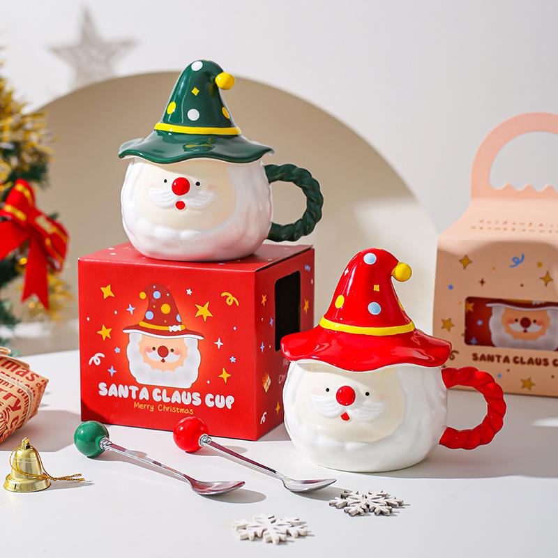 Santa Claus Shaped Ceramic Mug Cup Water Cup for Friends and Girlfriend Christmas Gift Coffee Cup