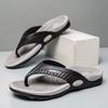 Men's Flip Flops Massage Sole Color Blocked Oversized Beach Slippers Outdoor Casual Clip On Lightweight Shoes