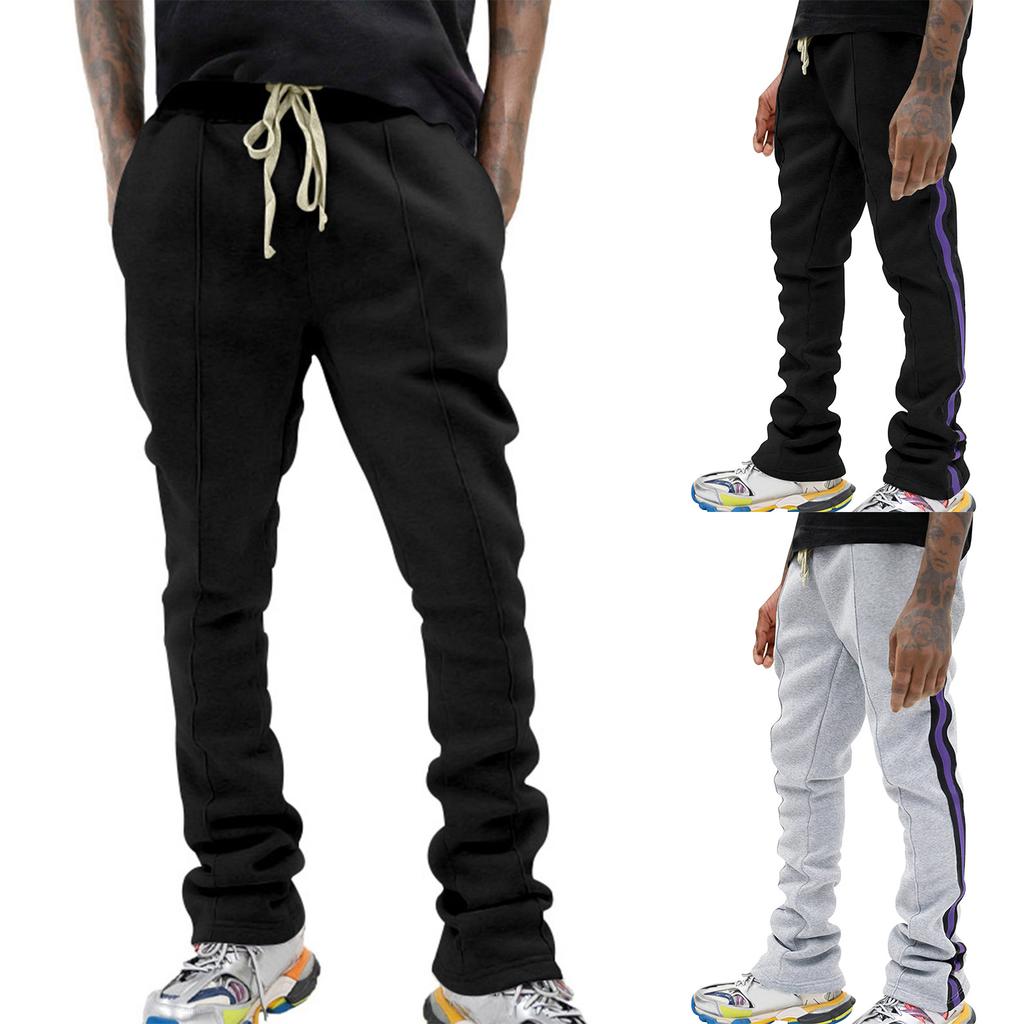 Men's Retro Striped Straight Wide Leg Trousers Men's Casual Fashion Trousers