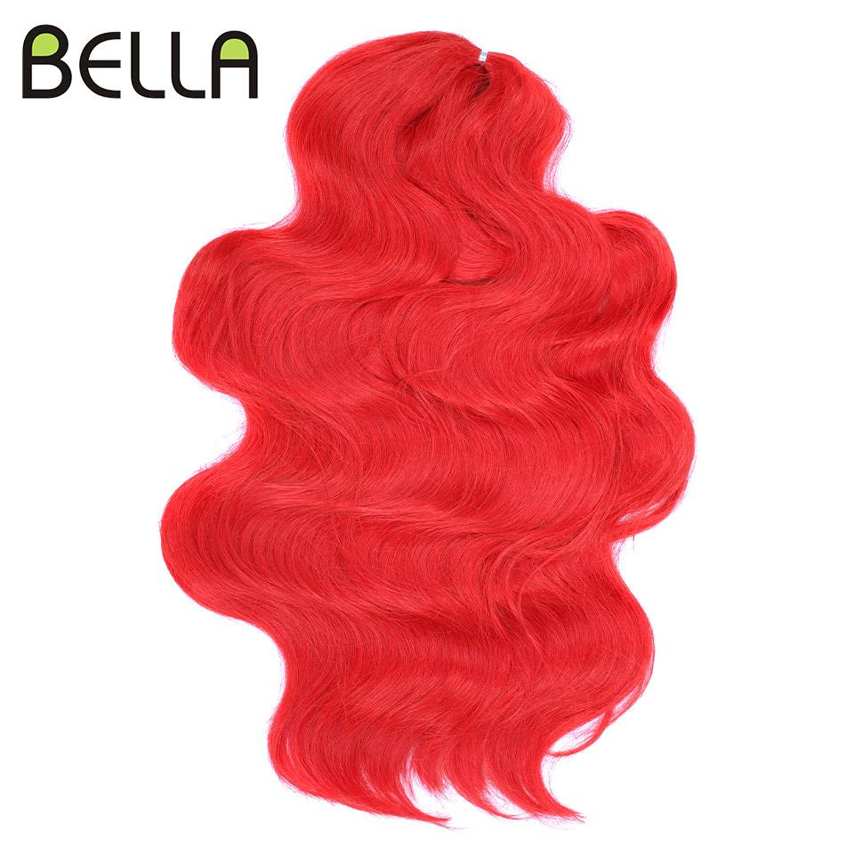 BELLA 24 Zoll Body Wave Häkelhaar 3 Stück Synthetisches Haar Zöpfe Kunsthaar Ombre Blond Braun Natürliche Flecht-Haarverlängerungen