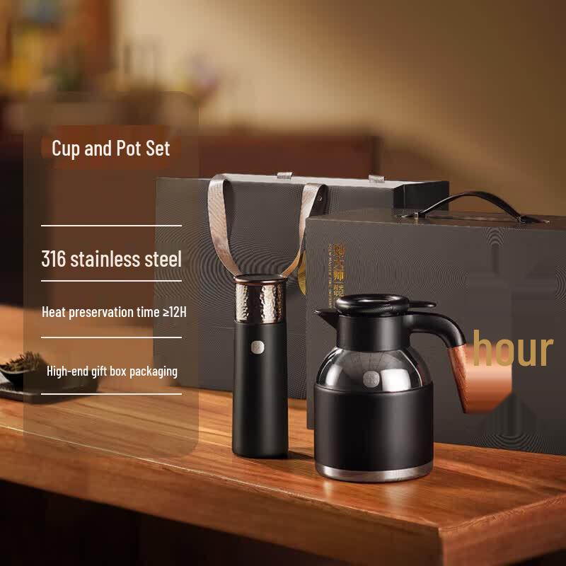 Master Time Mark Platinum Stewing Tea Pot & Insulated Mug Set