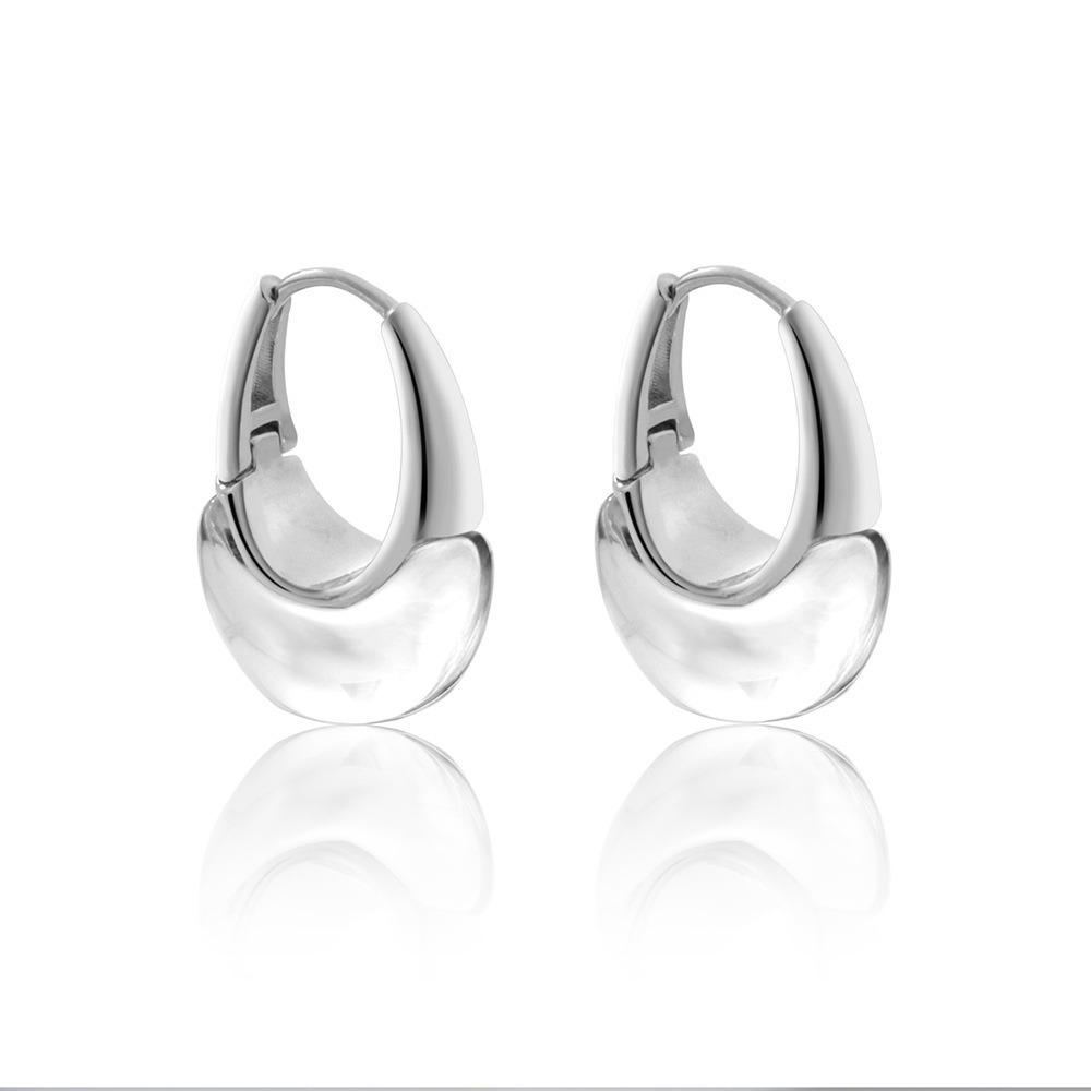 

Transparent Water Drop Earrings Simple Gold Plated Earrings Modern Stud Earrings Women Girls Gifts