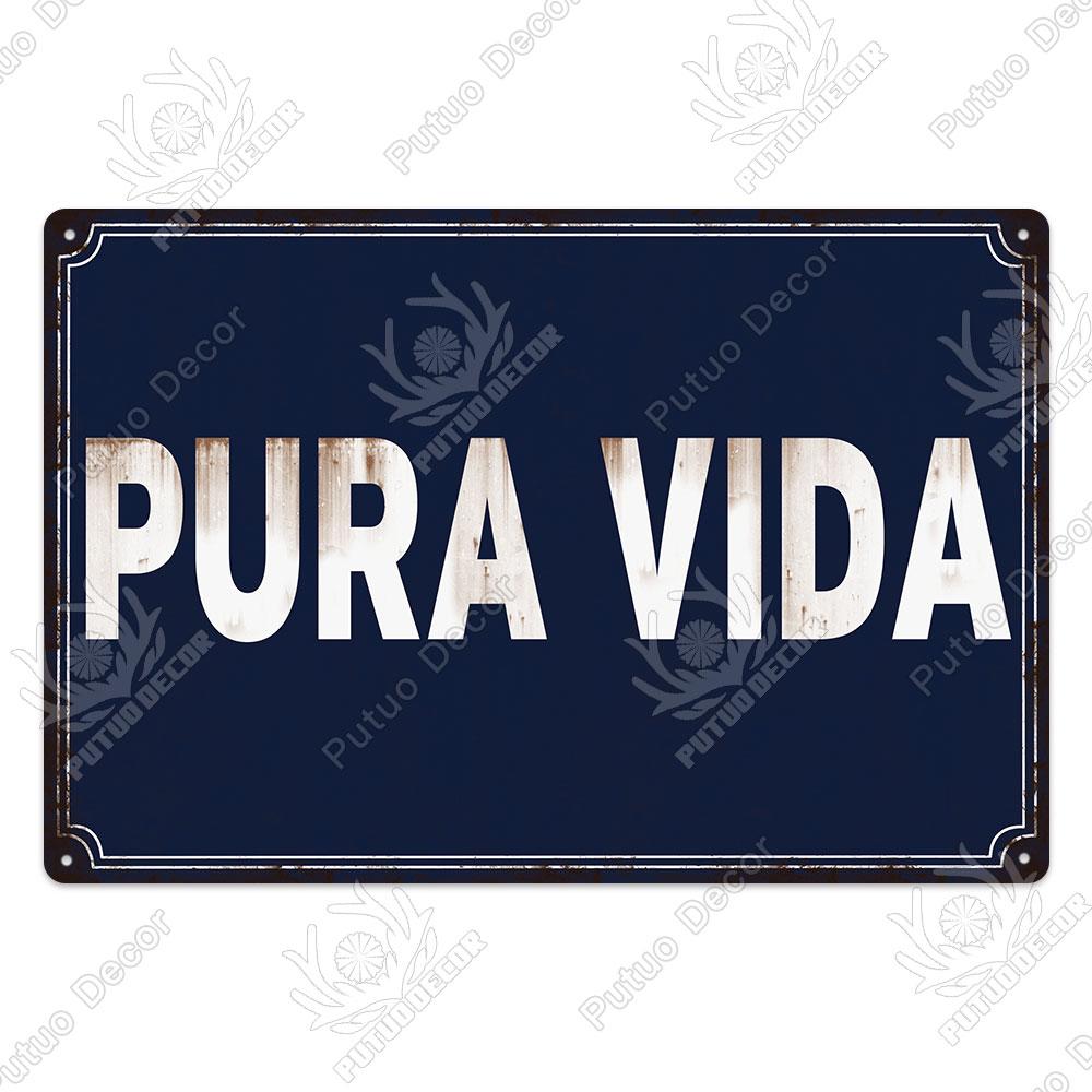 Putuo Decor Spanish Sign Vintage Metal Tin Sign Bar Pub Club Hogarena Bano Man Cave Wall Decor Iron Painting Decorative Plate