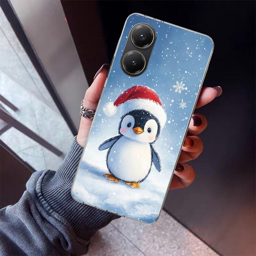 Christmas Penguin Phone Case For Xiaomi Poco X7 X6 X5 Pro F7 Ultra Redmi 15C 15 13 13C 12 12C 10 10A 10C 9 9A 9C 9T Shell Poco X