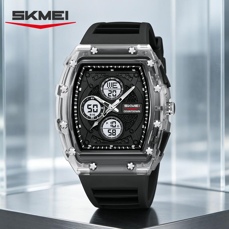 SKMEI 2605 Military Electronic Watch Reloj Dual Display Digital Watch Sport Multi Functional Timing Waterproof Night Light Men's