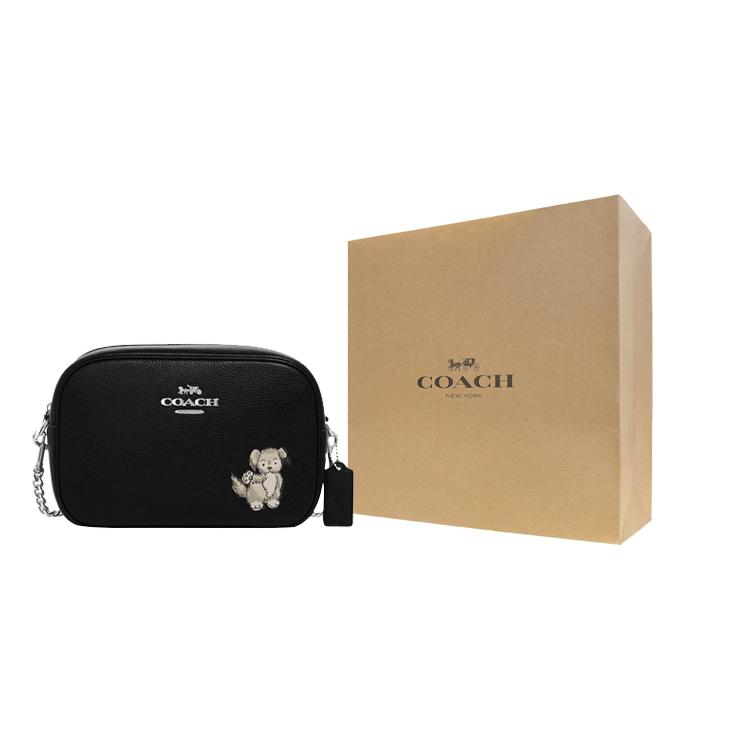 New COACH Jamie Refined Pebble Leather Camera Bags Shoulder Bag Crossbody Bag Medium Size Women's Black CC791-SVM2