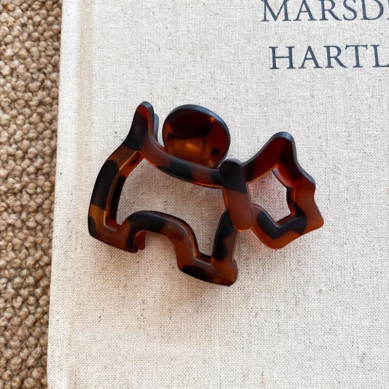 New French Resin Dog Hair Claws for Women Cute High Ponytail Back of Head Hairpin High-End High Volume of Hair Accessories Gift