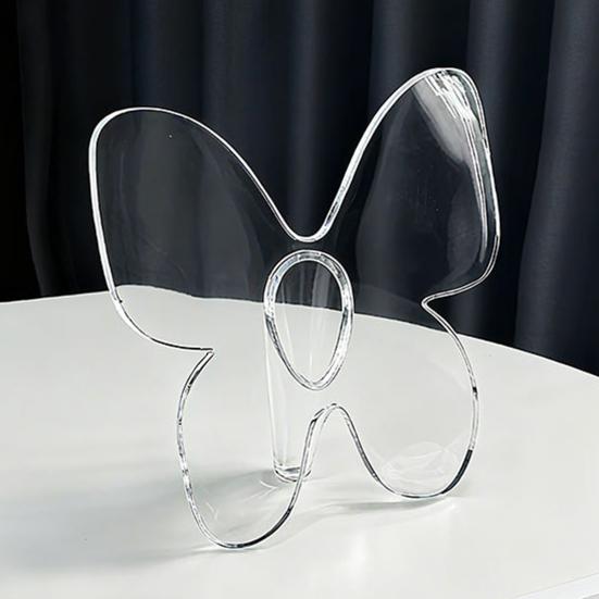 Yousheng Clear Plastic Vase Decorative Square/Butterfly Frame Vase for Wedding Party Table Home Dining Table Bookshelf Centerpiece House Warming Gifts