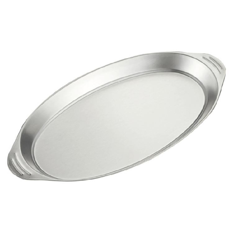 Commercial Stainless Steel Serving Tray With Wide Handles Spacious Oval Designs For Buffets Catering And Home Cooking