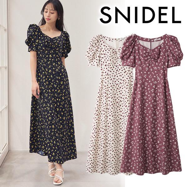 Limited time 10% OFF/Same day shipping/SNIDEL Sustainable fruit print puff sleeve dress SWFO262015 2026 Spring/Summer