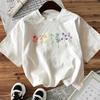 Unisexs Cute Wildflower Print Tshirt Casual Aesthetic Floral Graphic Cotton Short Sleeve O Neck Loose Summer Daily Tops Tees