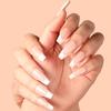24 Pcs Nude Acrylic Press On Nail Art Short Medium Cheap Artificial Nails Simple White Black French Tips Fake Nails Set For Glue