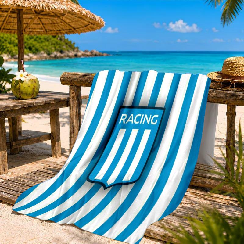 Racing Team Emblem Beach Towel, Quick-drying, Easy to Care for, Suitable for Both Fitness and Beach Vacations,Sports Essential