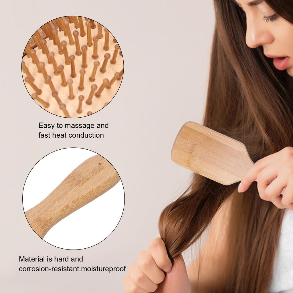 Bamboo Hairbrush Comb Scalp Massage Hair Protective Hair Brush Massage Comb