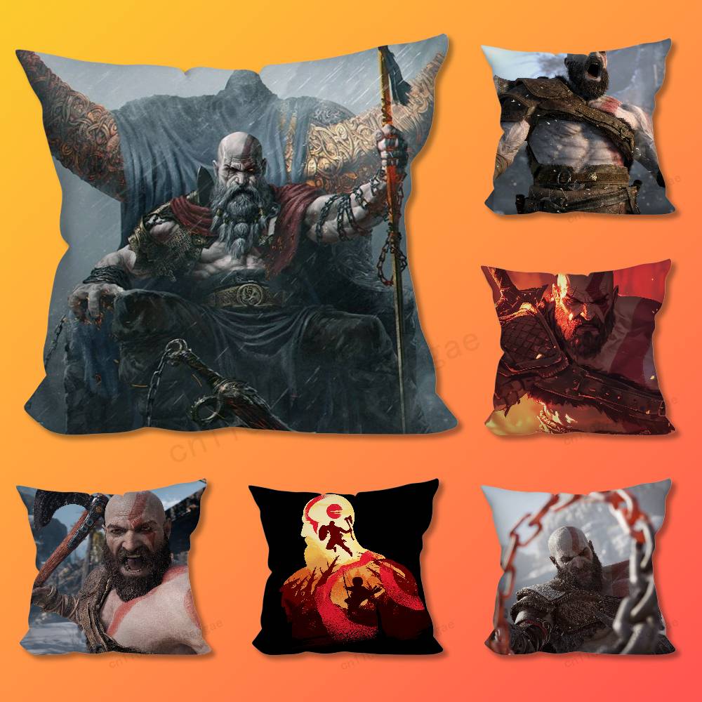 Funda de Cojín Decorativa Genial del Juego G-God OF W-War Para 45x45cm,55x55cm,30x30cm Para Decoración de Dormitorio en Casa y Protector