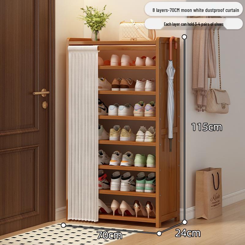 Bamboo Shoe Rack: Multi-Layer Dustproof Cabinet for Compact Home Storage