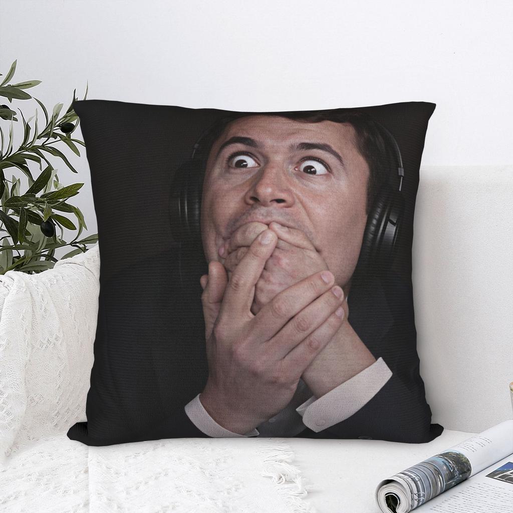 Charlie Kirk Headphones Shocked Meme Pillow Case Comfy Pillow Cover Morden Pillowcases For Sofa Couch Bed Living Room