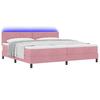 LED Box Spring Bed with LED Light Strips Pink 200 X 200 Cm Velvet