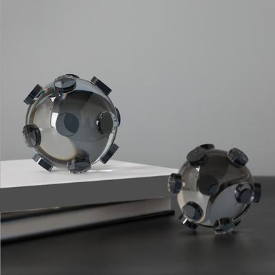 Glas Handwerk Geometrische Kristallkugel Transparent Abstrakt Runde Kugel Ornament Dekorative Figuren Heimdekoration Zubehör