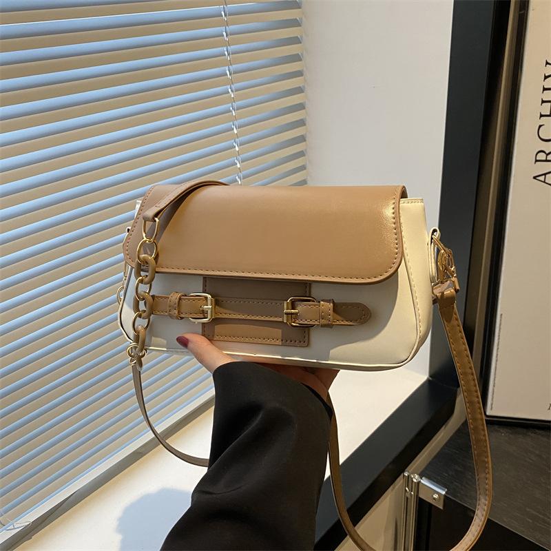 

Today s popular small square bag 2 summer new handbag high-end shoulder bag retro contrasting color messenger bag women хаки