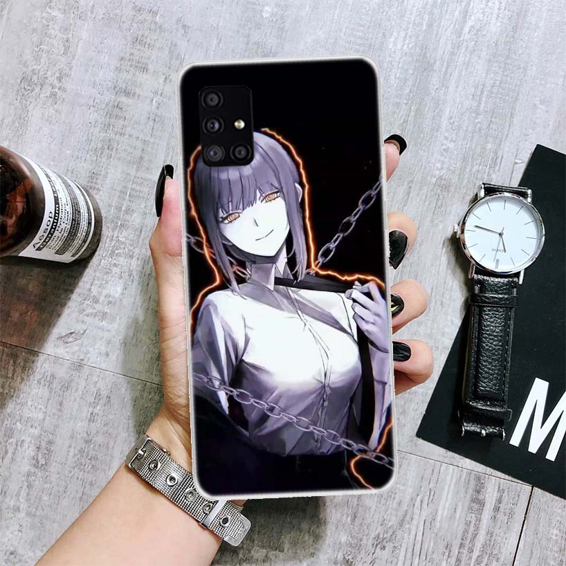 Чехол для телефона Chainsaw Man Макима Пауэр для Samsung Galaxy A52 A53 A12 A13 A22 A23 A32 A33 A72 A73 A42 A02S A03S 5G A50S Обложка Coqu Samsung A03S