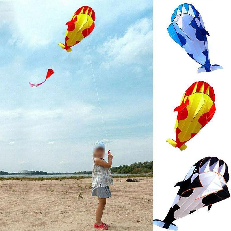 Colorful 3d Soft Cartoon Whale Shape Frameless Kite For Outdoor Sports Fun