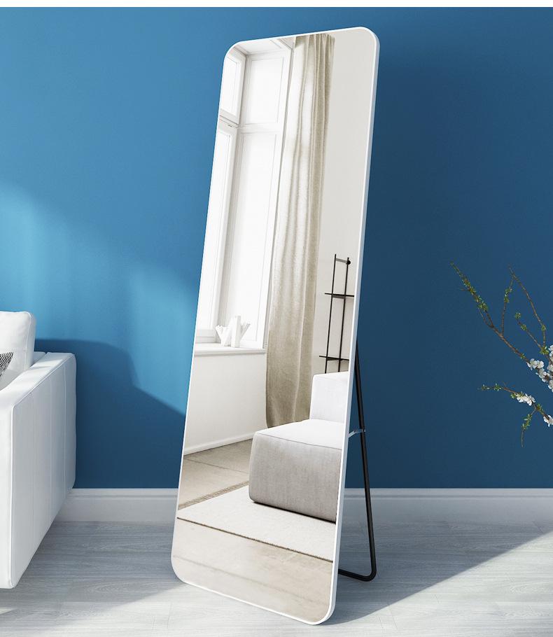 Full-Length Floor-Standing Wall-Mounted Dressing Mirror for Bedroom or Living Room.
