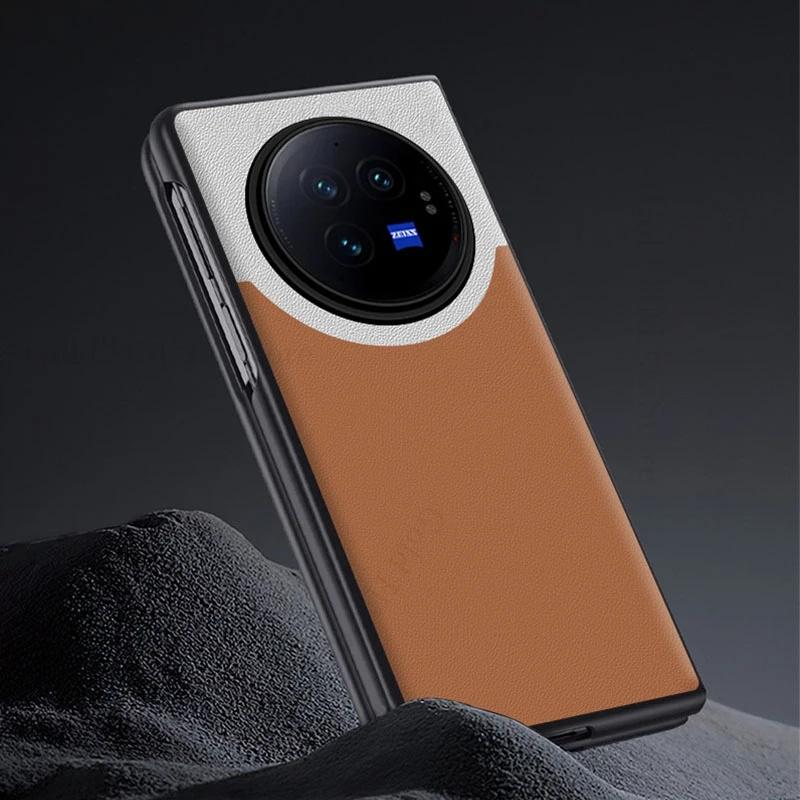 Kožený nárazuvzdorný kryt na telefon Fundas For Vivo X Fold3 Pro 5G Splice pro VIVO X Fold 3 Pro 5G Flip Ochranný kryt na telefon pro Vivo X Fold 3 Pro Coque