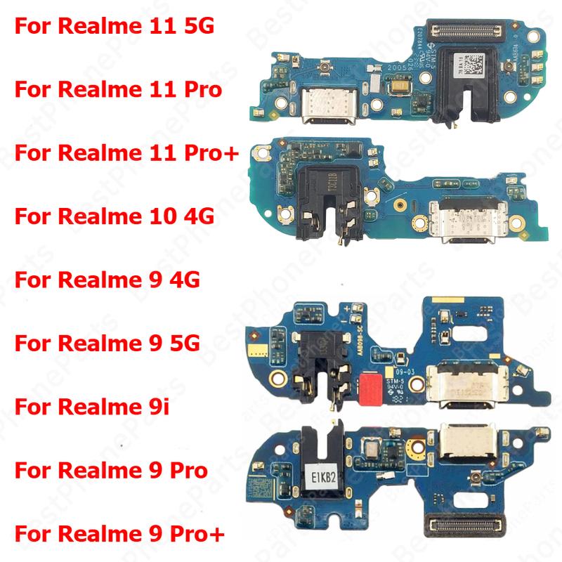 Charging Port For Realme 11 5G 10 4G 9i 9 Pro Plus Pro+ Charge Board Usb Connector PCB Dock Plate Socket Mobile Phone Parts
