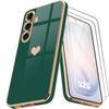Heart Case - BOOLING - for Samsung Galaxy S26 - Shockproof Silicone Night Green - 2 Tempered Glasses
