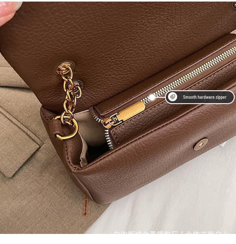 New Arrival Solid Chain Bag - Women's Versatile Fashion Textured Shoulder/Crossbody