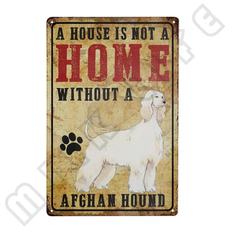 Afghan Hound Vintage Poster Metal Signs Retro Tin Sign Decorative Plaque Room Decoration for Pub Bar Man Cave Club Wall Decor