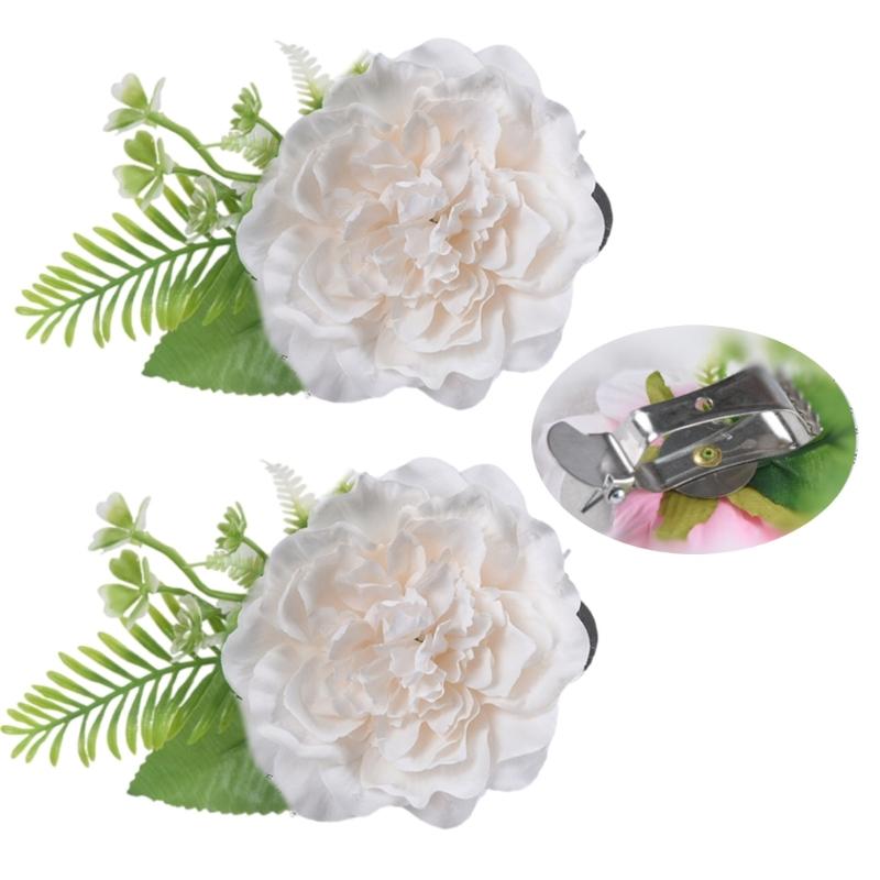 Contemporary Artificial Flower Curtain Fastening Clips Set of 2 Decorative Window Drapery Holders Tieback Straps Buckles