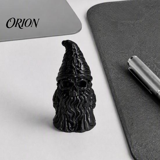Durable PLA Resin Craft 3D Printed Skeleton Gnome Figurine, Gothic Skull Goblin Statue, Spooky Dark Desktop Decoration Ornament for Home Office