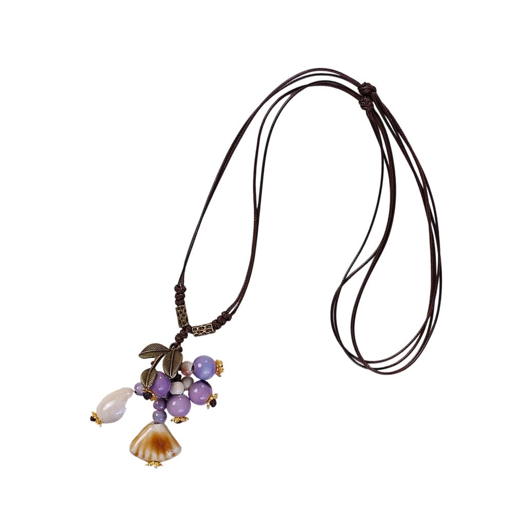 Handmade Ceramic Leaf Necklace Unique Designs Portable Jewelry With Adjustable Chain for Trendy Women Casual Wear