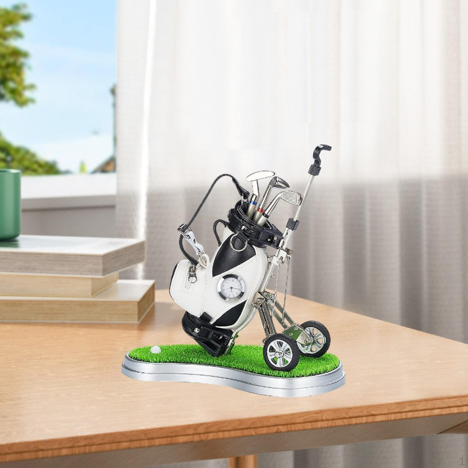 

Мини-сумка для гольфа, держатель для ручек, украшение стола, книжная полка, дисплей, дизайн часов для бойфренда Black White