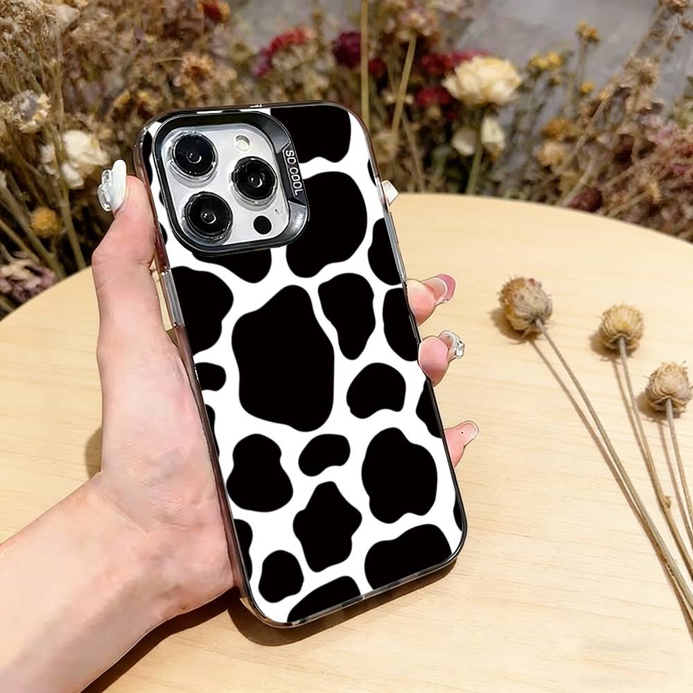 Black leopard print Phone Case For iPhone 17,16,15,14,13,12,11 Plus,Pro Max,XS,Colorful Silver Phone case Funda Cover