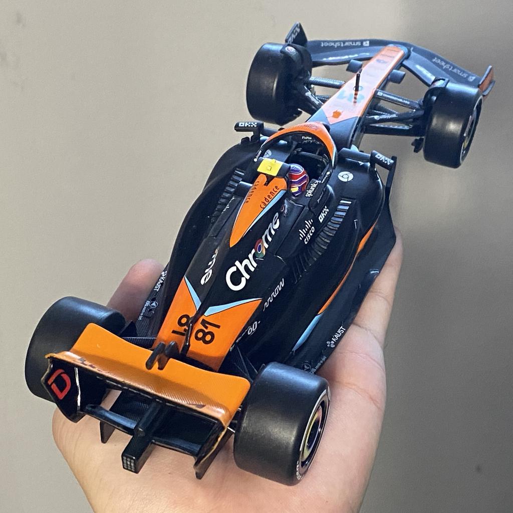 1:24 Mclaren MCL60 2023 4# Lando Norris P2 British GP F1 #81 Oscar Piastri Alloy Diecast Model Car Trendy Toy Collect Ornaments