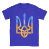 Mens TShirts Ukraine Coat Of Arms Ukrainian Power Vintage Pure Cotton Tees Short Sleeve  T Shirt Crewneck Clothing 6XL