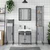 4 Piece Bathroom Furniture Set Grey Sonoma Particleboard