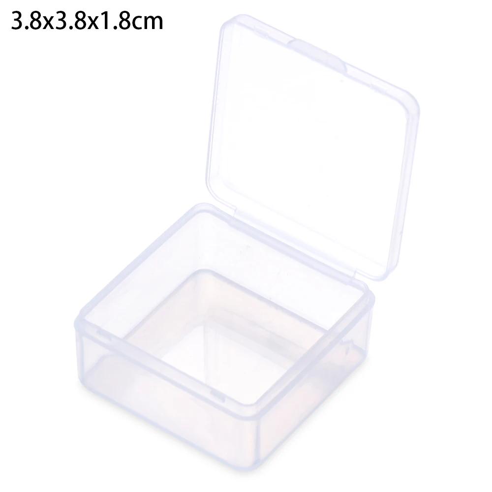 Square Round Plastic Transparent Storage Box Small Items Sundries Organizer Case Jewelry Beads Container Box Tools Accessories